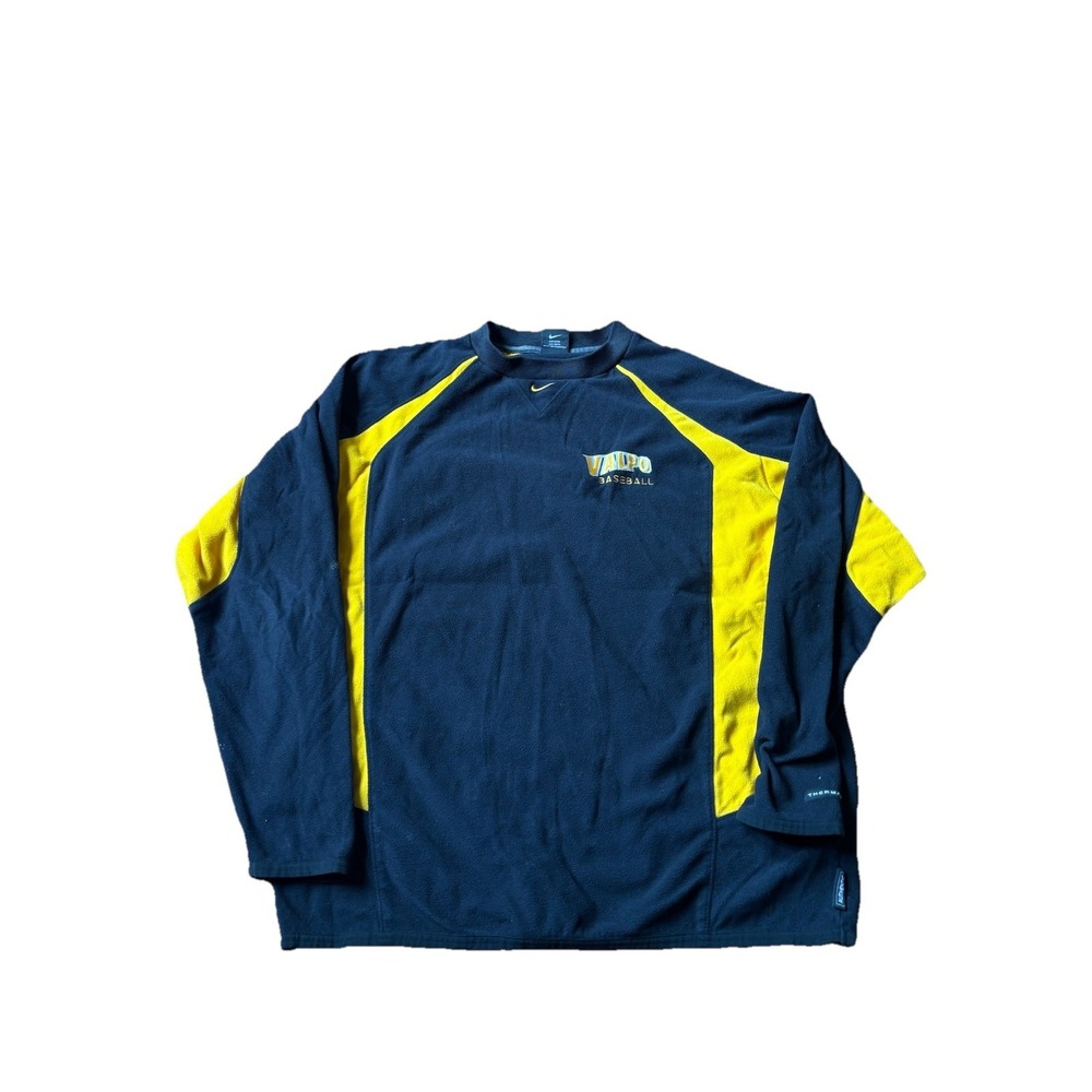 Nike Therma-Fit Valpo Zip Crewneck Brown Yellow L Embroidered Baseball